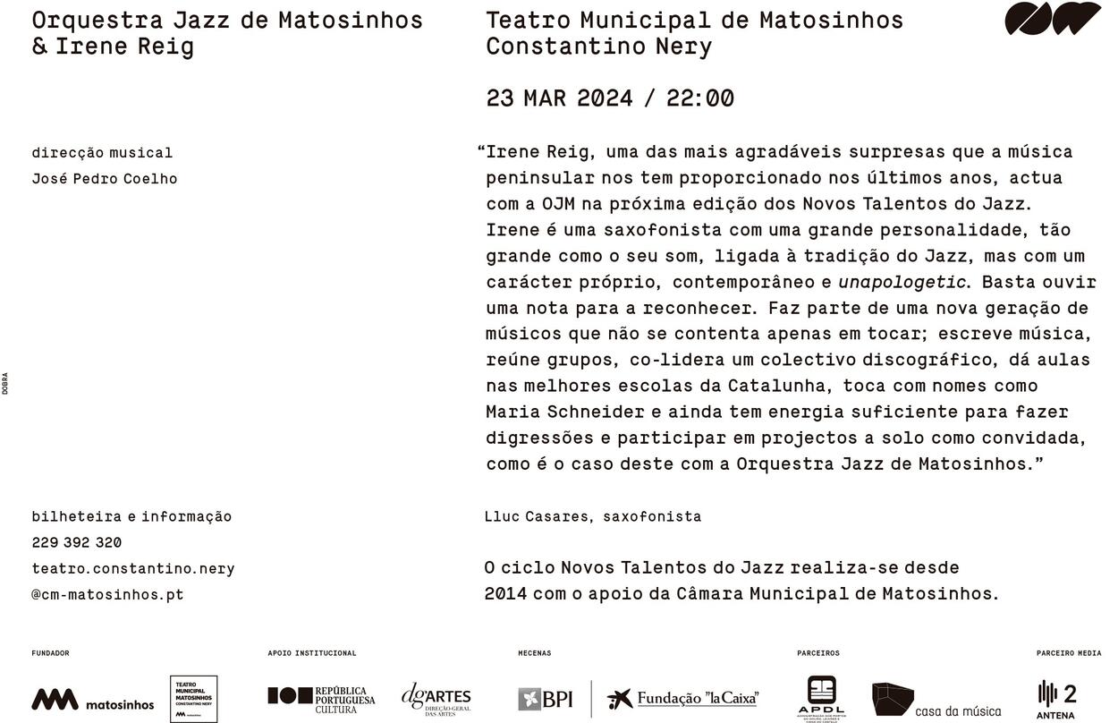 Orquestra Jazz de Matosinhos & Irene Reig